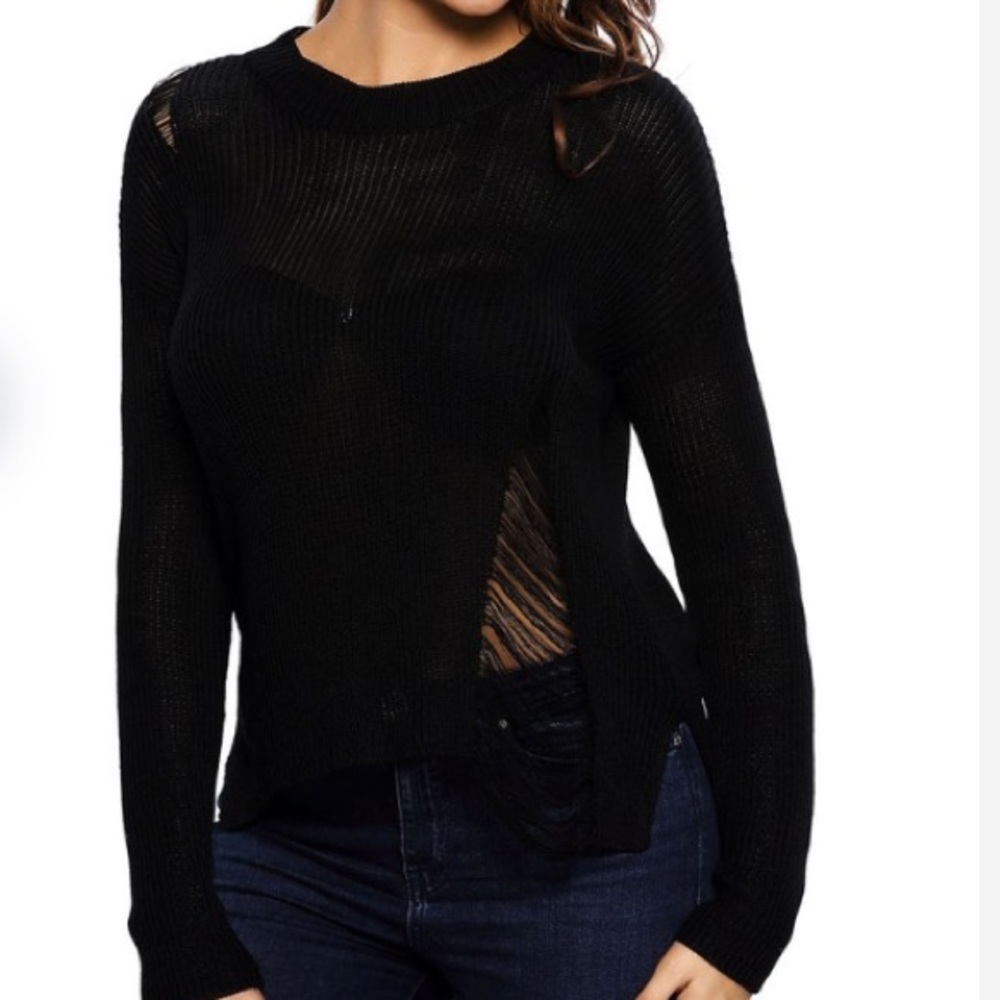 Spring Favorites: Distressed Black Sweater